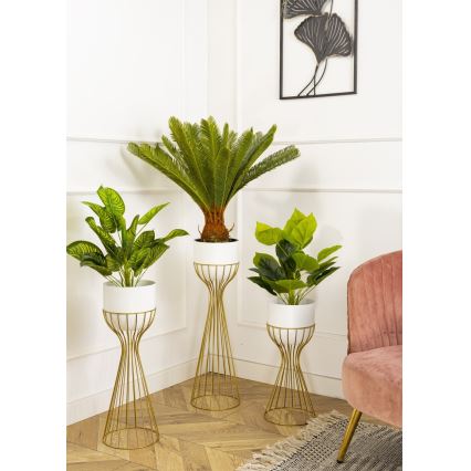 Μεταλλικό κασπώ LOFT 56x20 cm χρυσαφί/λευκό