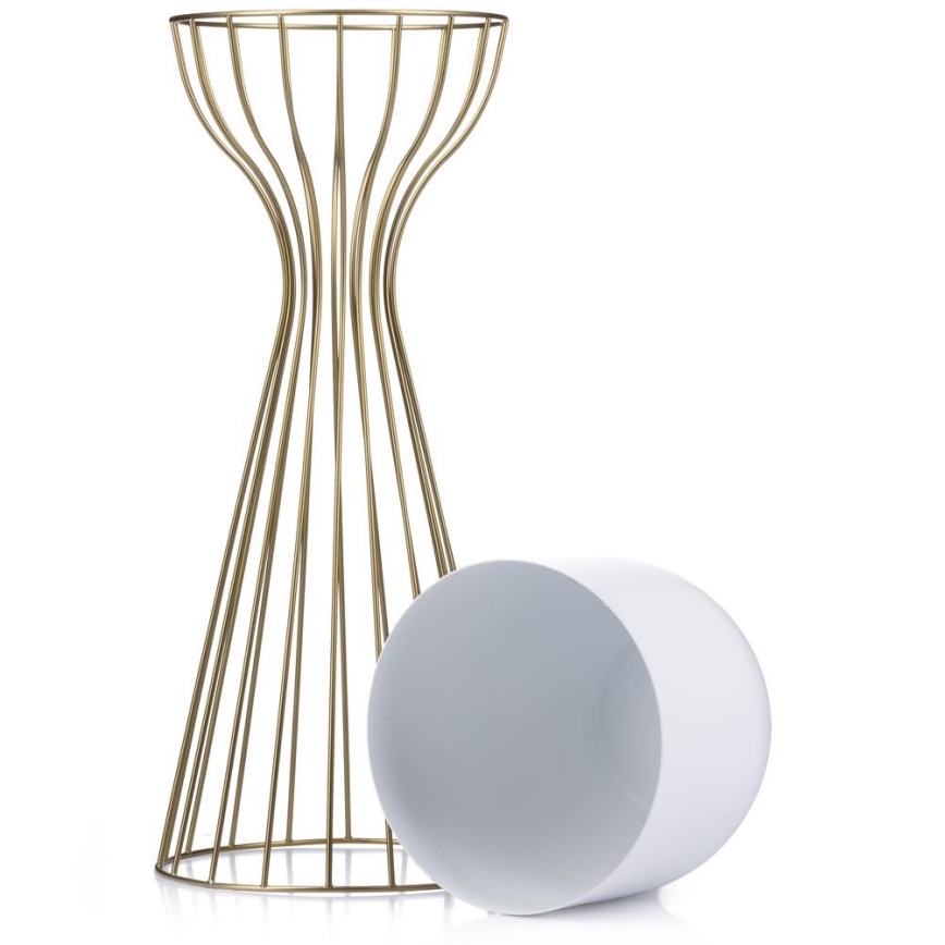 Μεταλλικό κασπώ LOFT 56x20 cm χρυσαφί/λευκό