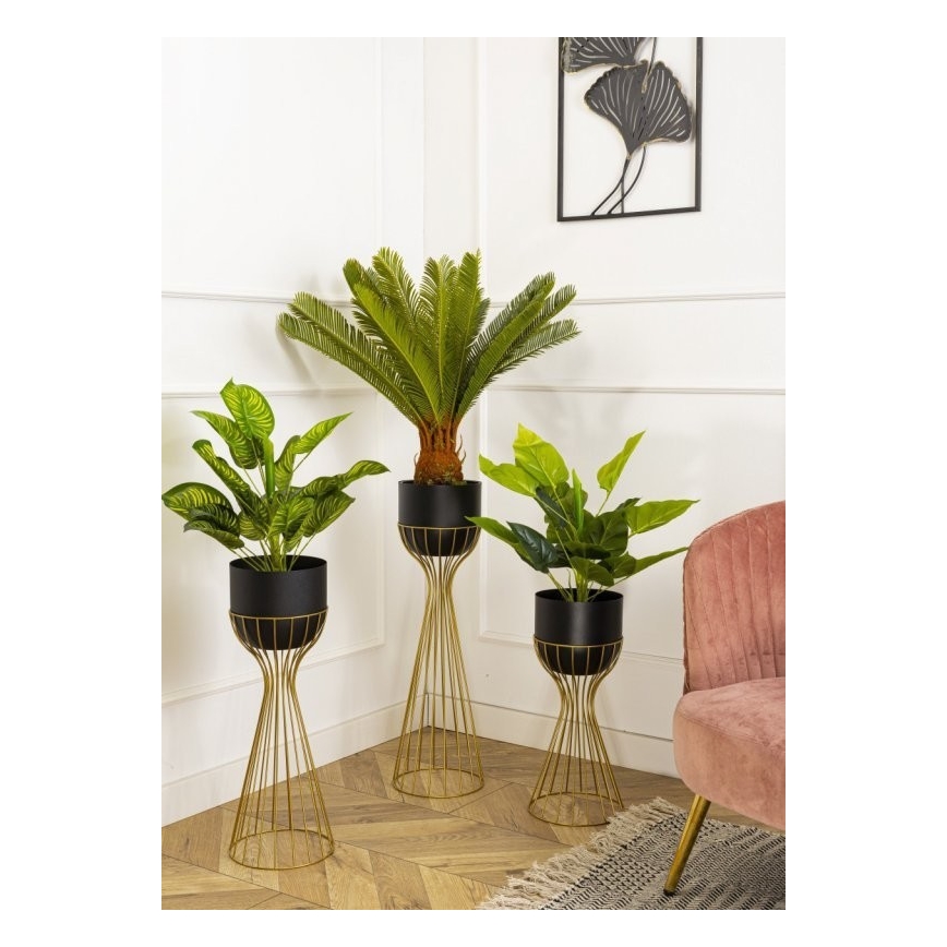 Μεταλλικό κασπώ LOFT 56x20 cm χρυσαφί/μαύρο