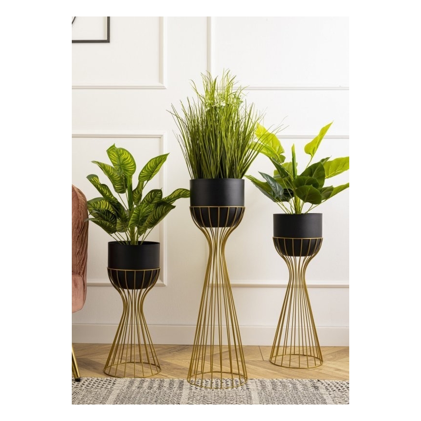 Μεταλλικό κασπώ LOFT 56x20 cm χρυσαφί/μαύρο