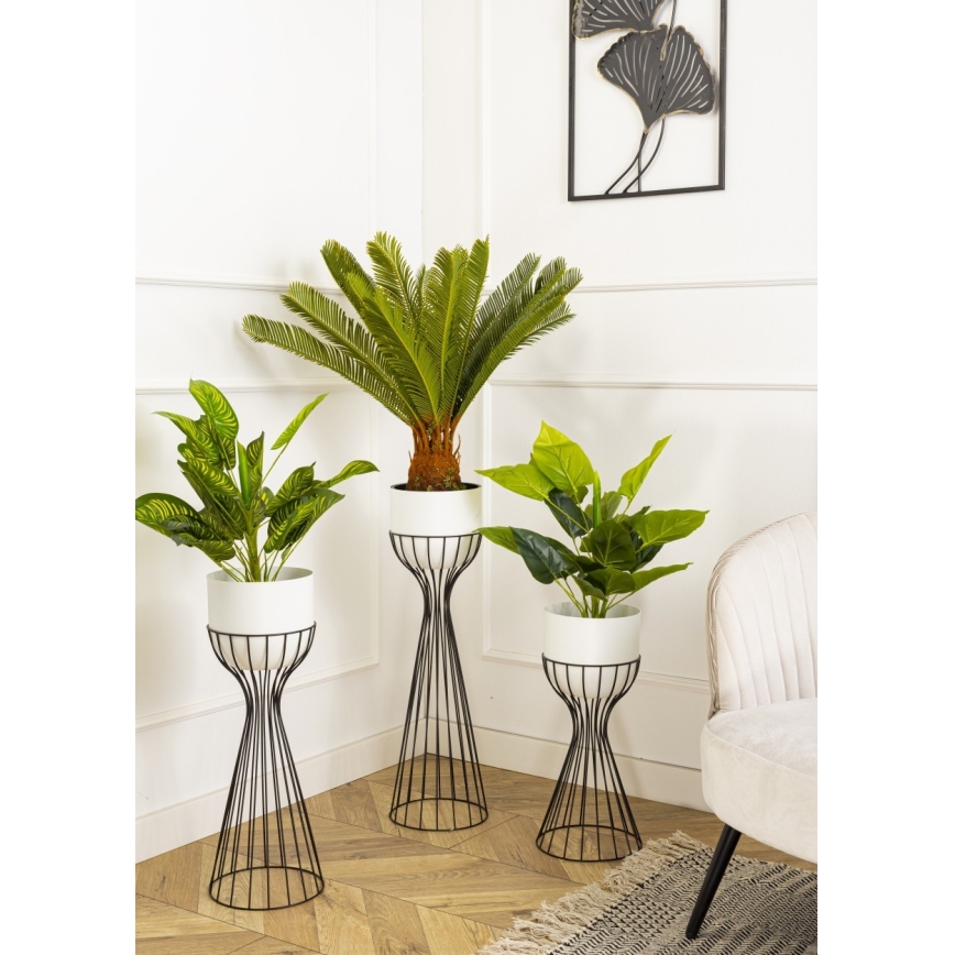 Μεταλλικό κασπώ LOFT 68x20 cm μαύρο/λευκό