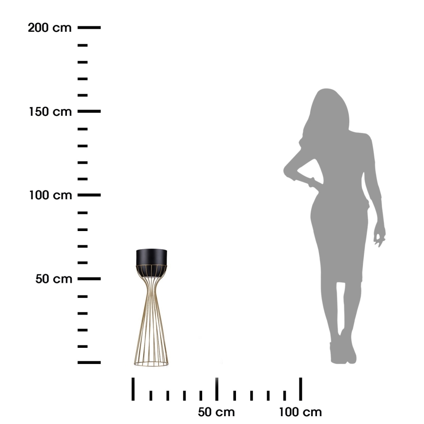Μεταλλικό κασπώ LOFT 68x20 cm χρυσαφί/μαύρο
