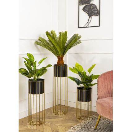 Μεταλλικό κασπώ LOFT 70x20 cm χρυσαφί/μαύρο