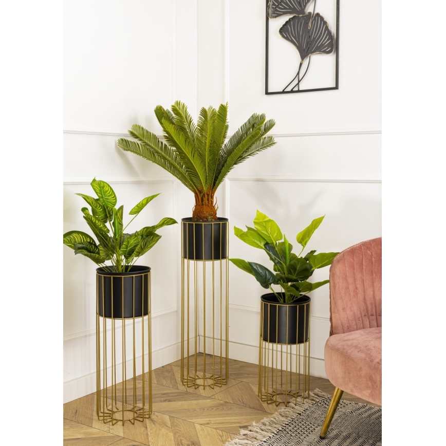 Μεταλλικό κασπώ LOFT 70x20 cm χρυσαφί/μαύρο