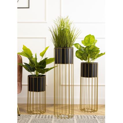 Μεταλλικό κασπώ LOFT 70x20 cm χρυσαφί/μαύρο