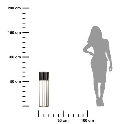 Μεταλλικό κασπώ LOFT 70x20 cm χρυσαφί/μαύρο