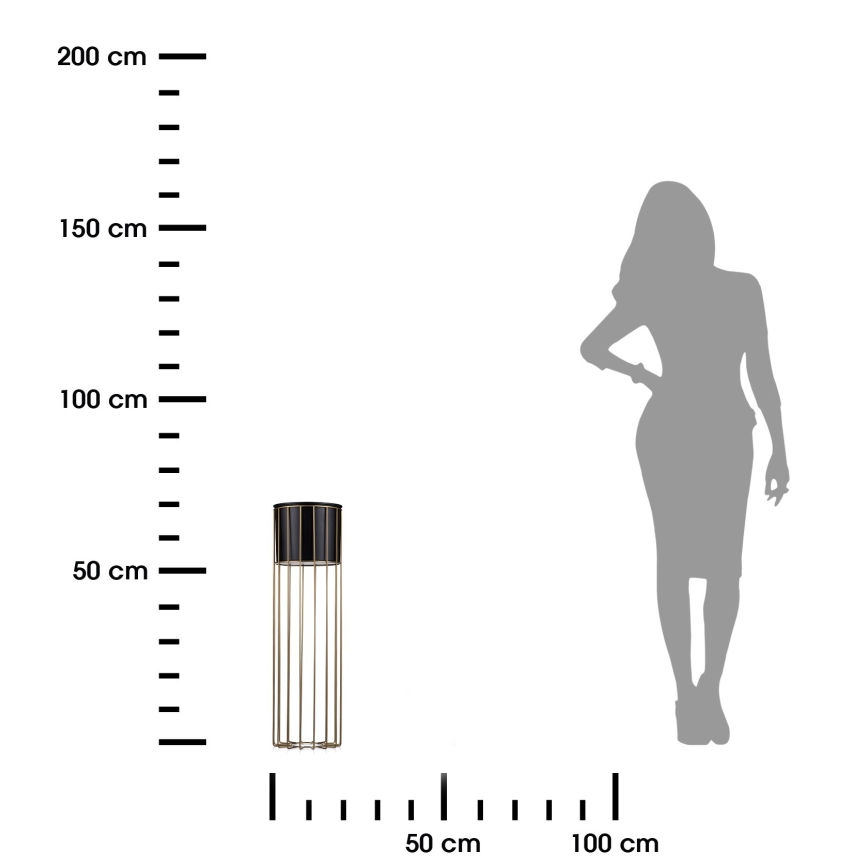 Μεταλλικό κασπώ LOFT 70x20 cm χρυσαφί/μαύρο