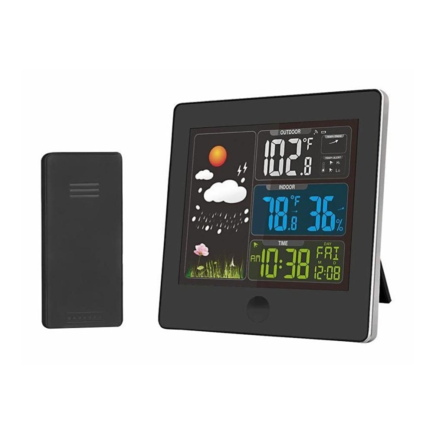 Μετεωρολογικός σταθμός με οθόνη LCD 230V/2xAAA μαύρο