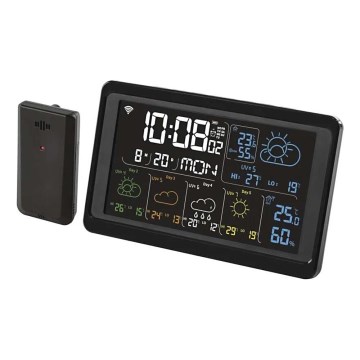 Μετεωρολογικός σταθμός με οθόνη LCD GoSmart 230V/3xAAA + 2×AAA Wi-Fi Tuya μαύρο
