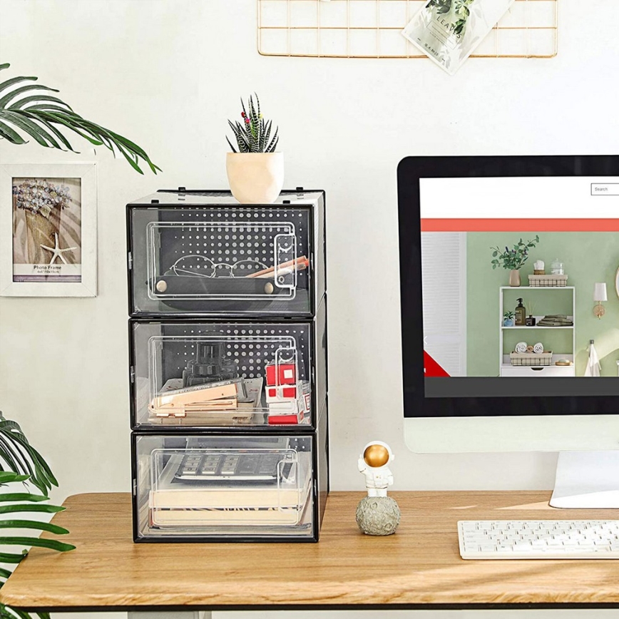 Μονάδα ραφιών με θήκες BOXIFY μαύρη