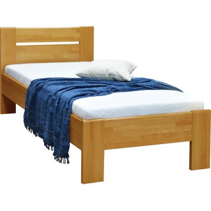 Μονό κρεβάτι AMBER 90x200 cm, σε ανοιχτό χρώμα καρυδιάς