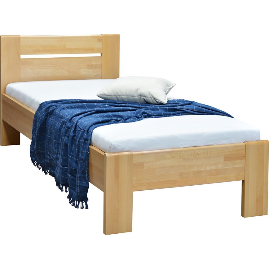 Μονό κρεβάτι AMBER από μασίφ οξιά, 90x200 cm