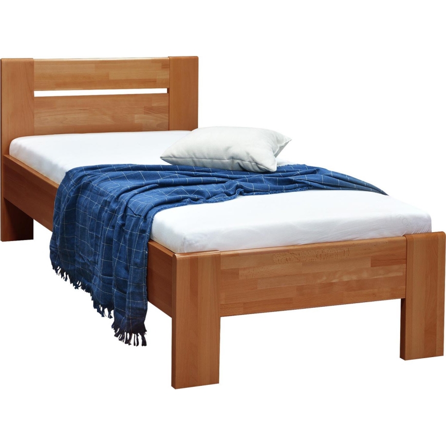 Μονόκλινο κρεβάτι AMBER 90x200 cm, φινίρισμα καρυδιάς