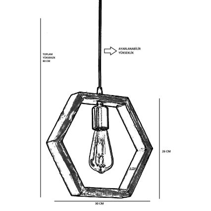 Μονόφωτο φωτιστικό οροφής GEOMETRIK 1xE27/60W/230V