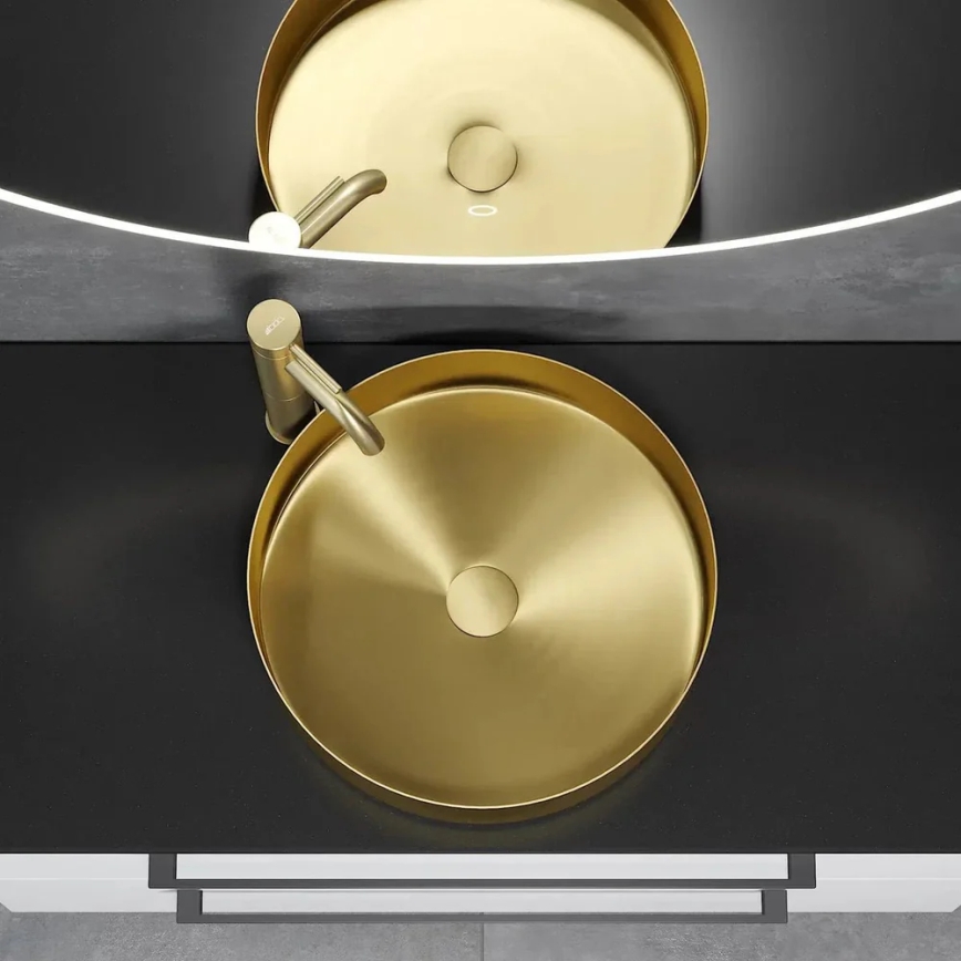 Νιπτήρας για πάγκο LJORDAL Ø 40 εκ., χάλυβας/ορείχαλκος