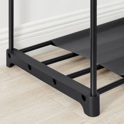 Ντουλάπα αποθήκευσης με ράφια και ράγα ρούχων MATIS 138x182 cm μαύρη