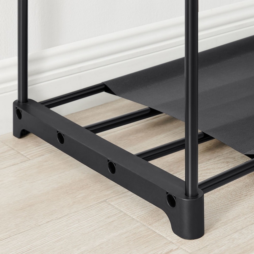 Ντουλάπα αποθήκευσης με ράφια και ράγα ρούχων MATIS 138x182 cm μαύρη