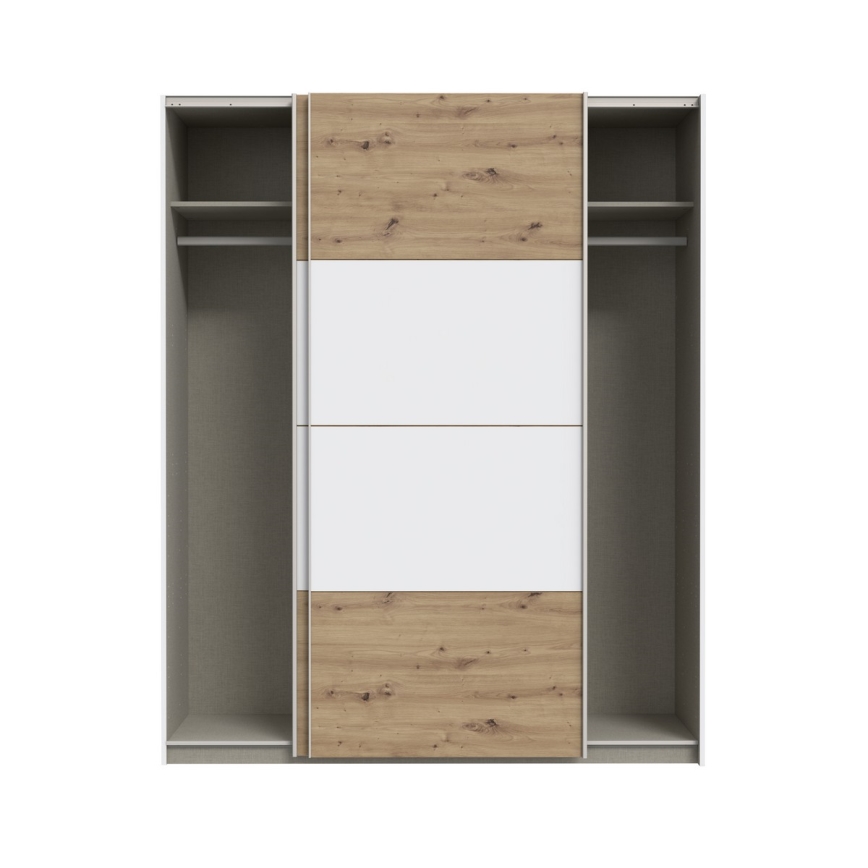Ντουλάπα KARO 170x210 cm λευκή/δρυς artisan