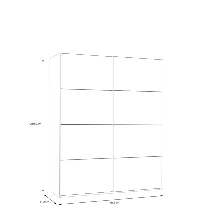 Ντουλάπα KARO 170x210 cm γκρι/πράσινο