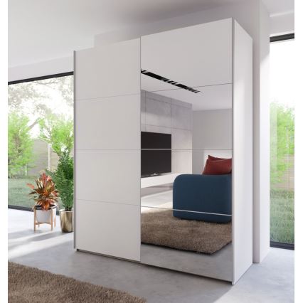 Ντουλάπα KARO με καθρέφτη, 170x210 εκ., λευκή