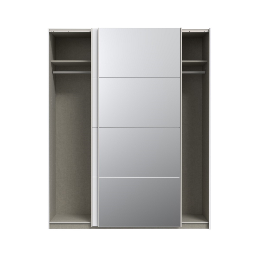 Ντουλάπα KARO με καθρέφτη, 170x210 εκ., λευκή