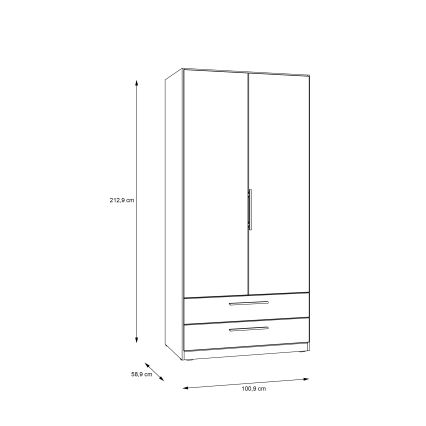 Ντουλάπα MARO 100x213 cm δρυς artisan