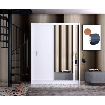 Ντουλάπα με καθρέφτη SABRINA 180x215 εκ. λευκή