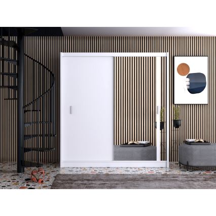 Ντουλάπα με καθρέφτη SABRINA 203x215 εκ. λευκή