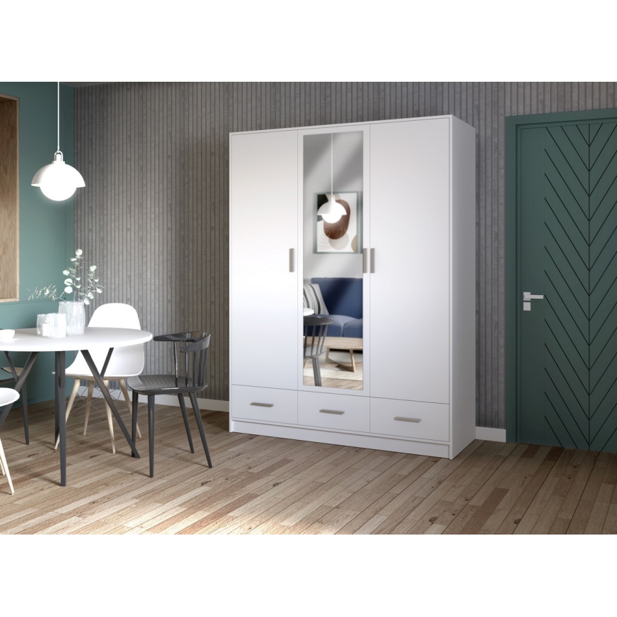 Ντουλάπα με καθρέφτη SANNA 150x215 εκ. λευκή