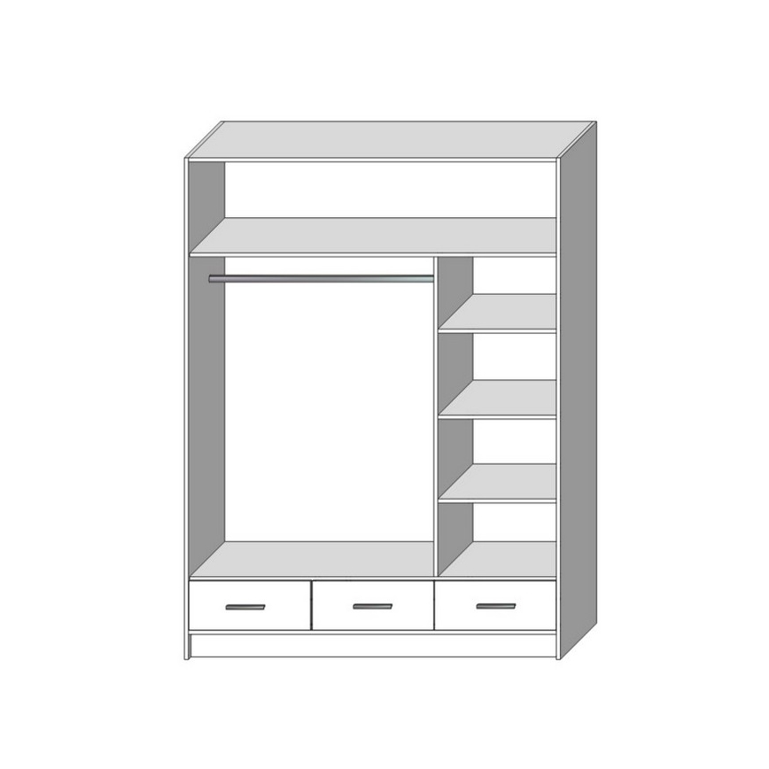 Ντουλάπα με καθρέφτη SANNA 150x215 εκ. σε απόχρωση δρυς σονόμα