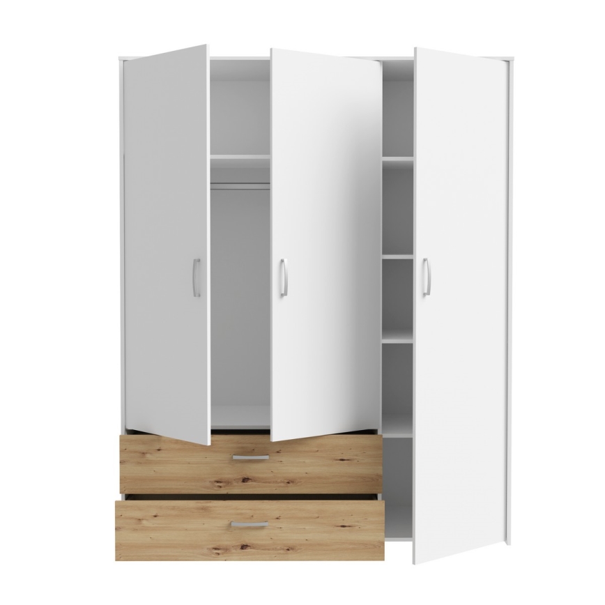 Ντουλάπα URO 152x190 cm δρυς Artisan/λευκή