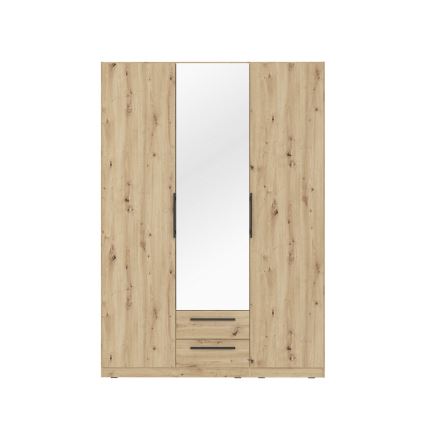Ντουλάπα με καθρέφτη MARO 150x213 εκ. σε απόχρωση δρυός Artisan