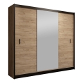 Ντουλάπα με καθρέφτη MIRO 203x215 εκ. δρυς craft/μαύρο