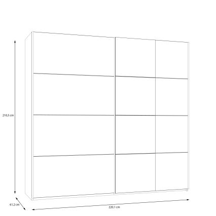 Ντουλάπα με καθρέφτη ODEN 220x210 cm, μπεζ