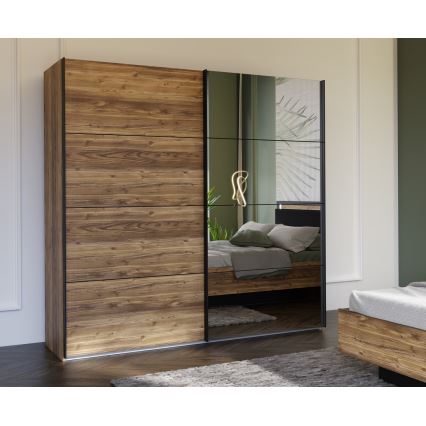 Ντουλάπα με καθρέφτη OREN 220x210 cm, απόχρωση δρυός Artisan