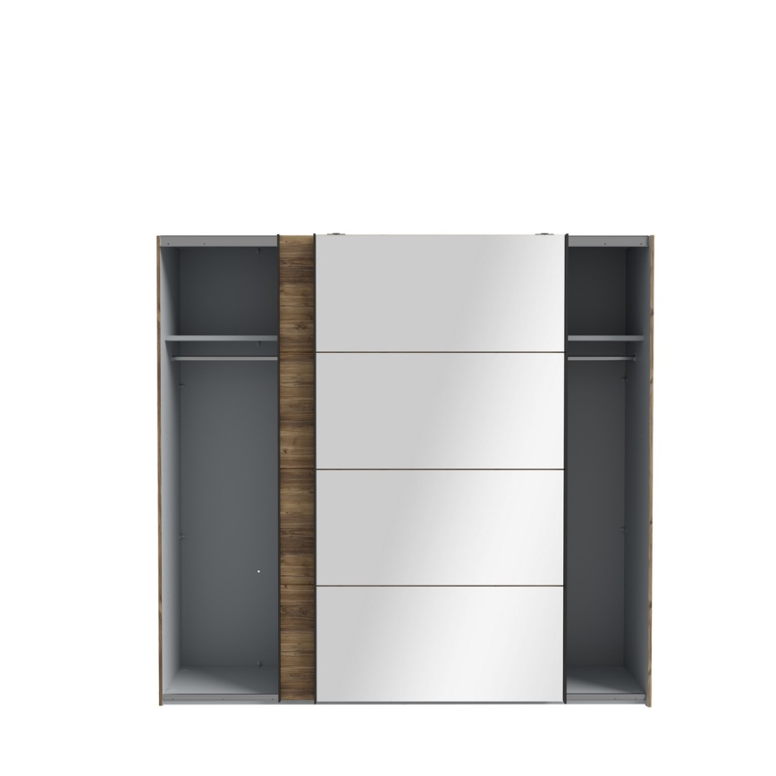 Ντουλάπα με καθρέφτη OREN 220x210 cm, απόχρωση δρυός Artisan