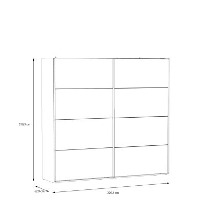 Ντουλάπα με καθρέφτη OREN 220x210 cm δρυς Artisan