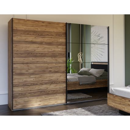 Ντουλάπα με καθρέφτη OREN 270x210 εκ. σε απόχρωση δρυός artisan