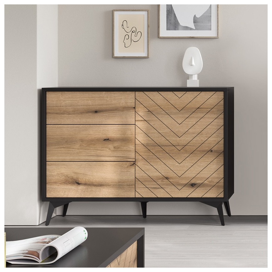 Ντουλάπι DIAMOND 77x104 cm μαύρο/δρυς evoke