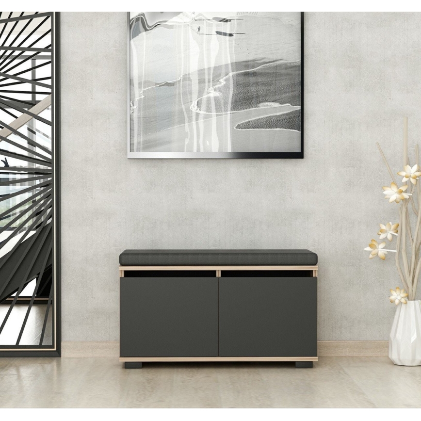 Ντουλάπι παπουτσιών DRAGO 42x80 εκ. μαύρο/καρυδιά