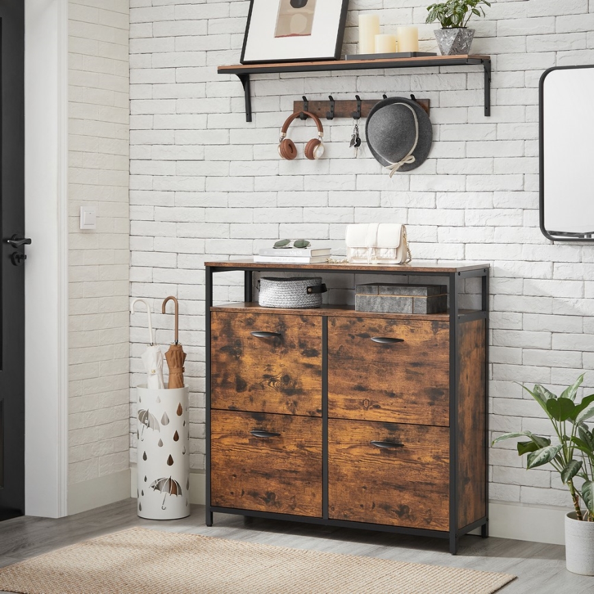 Ντουλάπι παπουτσιών FIRA καφέ/μαύρο