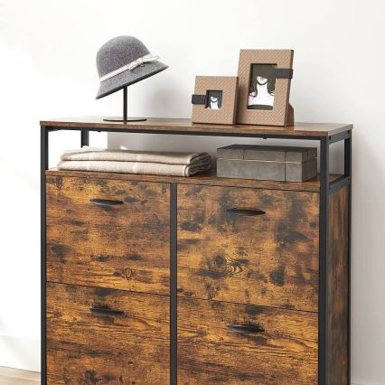 Ντουλάπι παπουτσιών FIRA καφέ/μαύρο