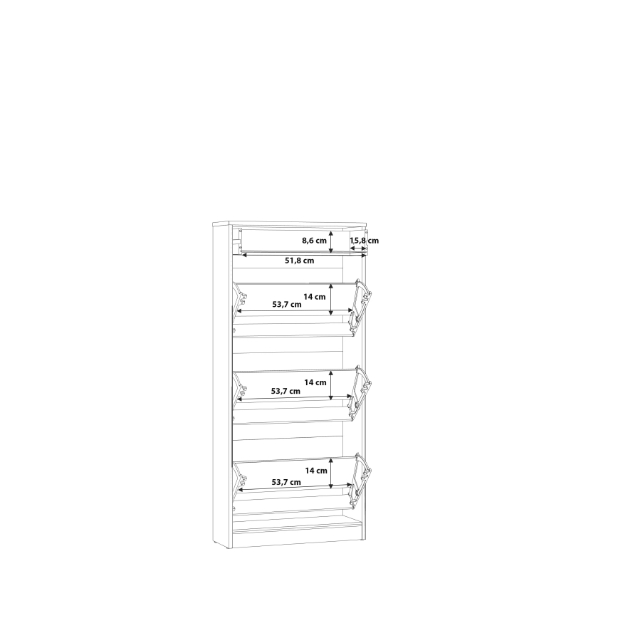 Ντουλάπι παπουτσιών KAVI, δρυς Artisan