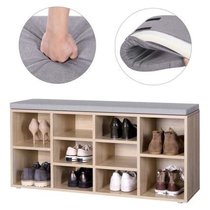 Ντουλάπι παπουτσιών VOREN καφέ/γκρι