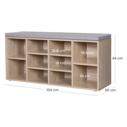 Ντουλάπι παπουτσιών VOREN καφέ/γκρι