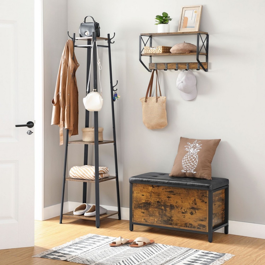 Ντουλάπι παπουτσιών VOREN καφέ/μαύρο