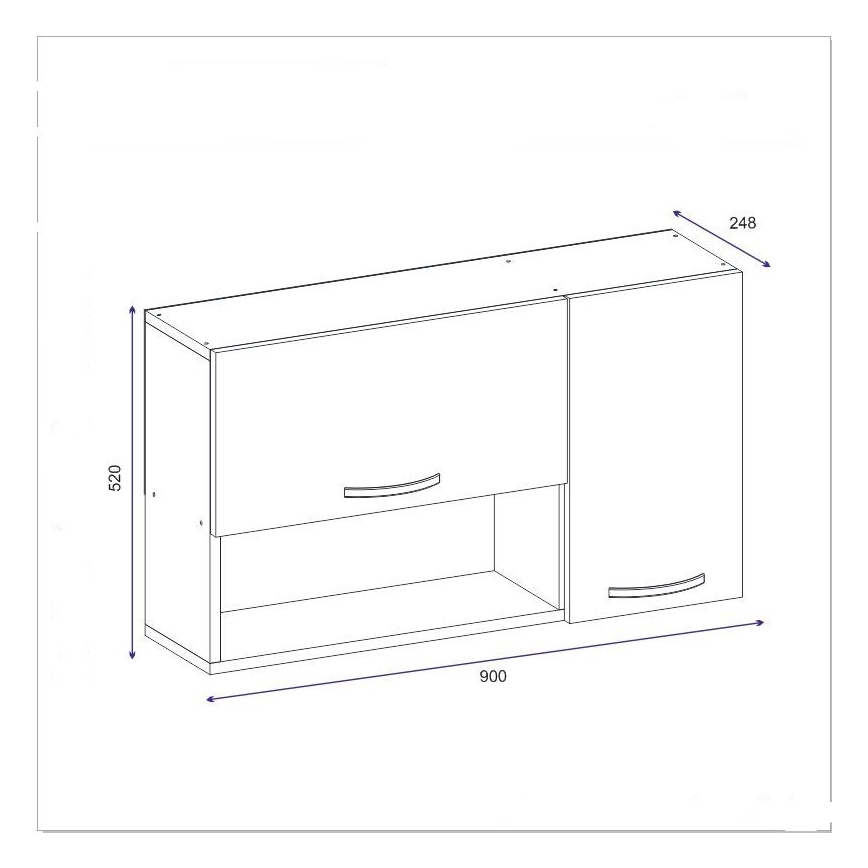 Ντουλάπι τοίχου AKASYA 52x90 cm λευκό