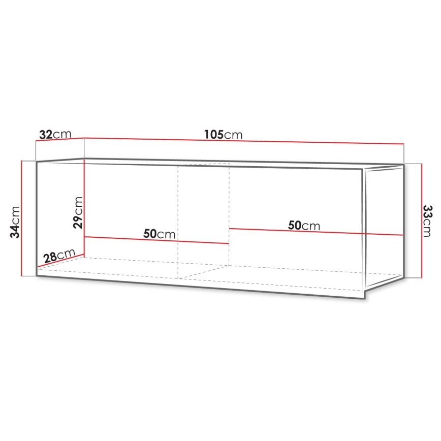 Ντουλάπι τοίχου CALABRINI 34x105 cm λευκό