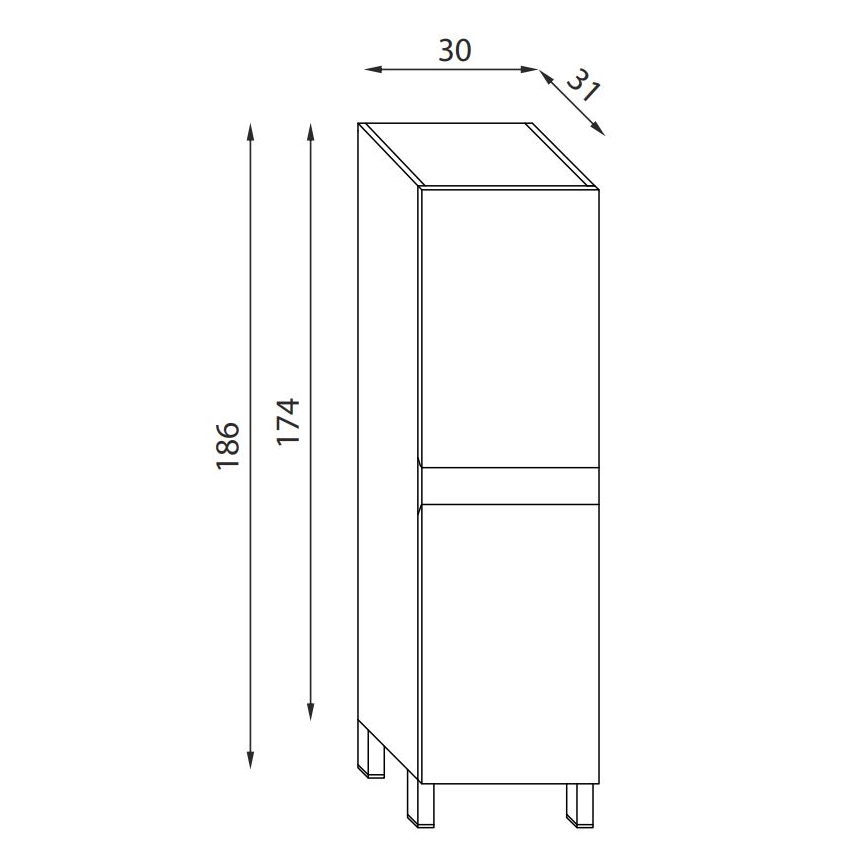 Ντουλάπι μπάνιου KENWOOD 186 cm σε απόχρωση καρυδιάς