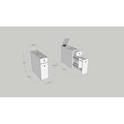Ντουλάπι μπάνιου MELODY με μαρμάρινο ντεκόρ σε μπεζ απόχρωση